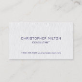 Eenvoudige Elegante Textuur Wit Blauw Consultant B Visitekaartje (Voorkant)