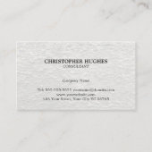 Eenvoudige elegante textuur Witte Adviseur Visitekaartje (Voorkant)