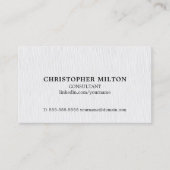 Eenvoudige elegante textuur Witte Adviseur Visitekaartje (Voorkant)
