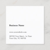 Eenvoudige elegante textuurbeige consultant vierkante visitekaartje (Achterkant)