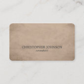 Eenvoudige elegante textuurbeige consultant visitekaartje (Voorkant)