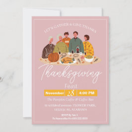 Eenvoudige Elegante Thanksgiving Diner Pompoen Tur Kaart