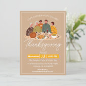 Eenvoudige Elegante Thanksgiving Diner Pompoen Tur Kaart (Staand voorkant)