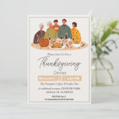 Eenvoudige Elegante Thanksgiving Diner Pompoen Tur Kaart (Staand voorkant)