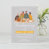 Eenvoudige Elegante Thanksgiving Diner Pompoen Tur Kaart (Staand voorkant)