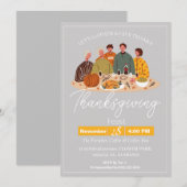 Eenvoudige Elegante Thanksgiving Diner Pompoen Tur Kaart (Voorkant / Achterkant)