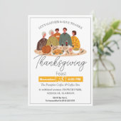 Eenvoudige Elegante Thanksgiving Diner Pompoen Tur Kaart (Staand voorkant)