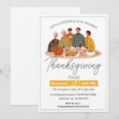 Eenvoudige Elegante Thanksgiving Diner Pompoen Tur Kaart (Voorkant / Achterkant)