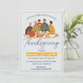 Eenvoudige Elegante Thanksgiving Diner Pompoen Tur Kaart (Staand voorkant)