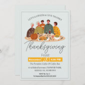 Eenvoudige Elegante Thanksgiving Diner Pompoen Tur Kaart (Voorkant / Achterkant)