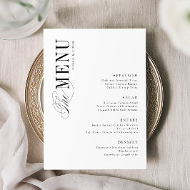Eenvoudige Elegante Tijdloze Typografie Bruiloft Menu