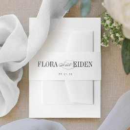 Eenvoudige Elegante Tijdloze Typografie Bruiloft Uitnodigingen Wikkel