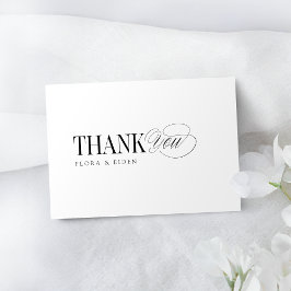 Eenvoudige Elegante Tijdloze Typografie Dank Je Notitiekaartje