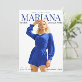 Eenvoudige elegante tijdschriftfoto  kaart (Staand voorkant)