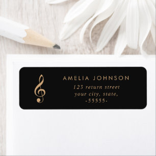 Eenvoudige elegante Treble Clef Music Teacher Zwar Etiket