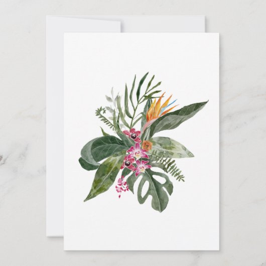 Eenvoudige Elegante Tropische 50ste Verjaardag Uit Kaart (Achterkant)