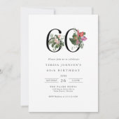 Eenvoudige elegante tropische 60e verjaardag kaart (Voorkant)