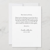 Eenvoudige Elegante Tropische Palm Monogrammen Bru Bedankkaart (Achterkant)