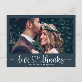 Eenvoudige Elegante Trouw Dank Je Foto Postkaart