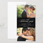 Eenvoudige Elegante Trouw Dank Je - Zwart Bedankkaart (Voorkant / Achterkant)