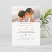 Eenvoudige Elegante Trouw Uitnodiging Bovenste Fot (Staand voorkant)