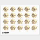 Eenvoudige Elegante Trouw Waszegel met Monogram Ronde Sticker (Vel)