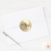 Eenvoudige Elegante Trouw Waszegel met Monogram Ronde Sticker (Envelop)