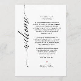 Eenvoudige Elegante Trouw Welkom & Evenementen Kaa Programmakaart