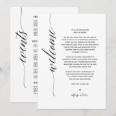 Eenvoudige Elegante Trouw Welkom & Evenementen Kaa Programmakaart (Voorkant / Achterkant)