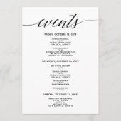 Eenvoudige Elegante Trouw Welkom & Evenementenkaar Programmakaart (Achterkant)