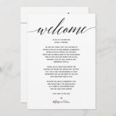 Eenvoudige Elegante Trouw Welkom & Evenementenkaar Programmakaart (Voorkant / Achterkant)