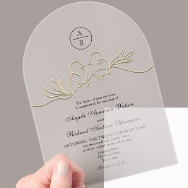 Eenvoudige Elegante Trouwacryl Uitnodigingen