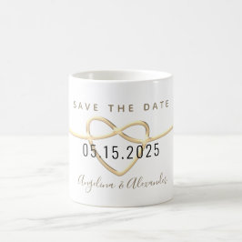Eenvoudige Elegante Trouwdag Save The Date Koffiemok