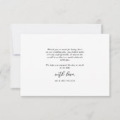 Eenvoudige Elegante Trouwfoto Bedankkaart (Achterkant)