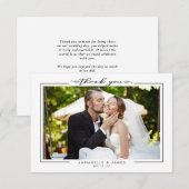 Eenvoudige Elegante Trouwfoto Bedankkaart (Voorkant / Achterkant)