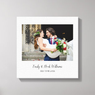Eenvoudige Elegante Trouwfoto Canvas Afdruk