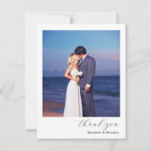 Eenvoudige elegante trouwfoto dank u kaarten (Voorkant)