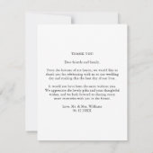 Eenvoudige elegante trouwfoto dank u kaarten (Achterkant)