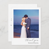 Eenvoudige elegante trouwfoto dank u kaarten (Voorkant / Achterkant)