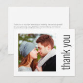 Eenvoudige elegante trouwfoto dank u nota bedankkaart (Voorkant / Achterkant)