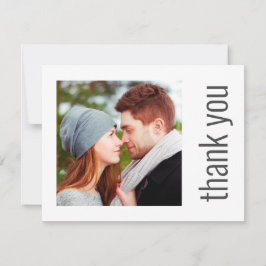 Eenvoudige elegante trouwfoto dank u nota bedankkaart