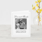 Eenvoudige elegante trouwfoto Dank u notities (Gele Bloem)