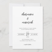 Eenvoudige Elegante Trouwfoto Kaart (Achterkant)