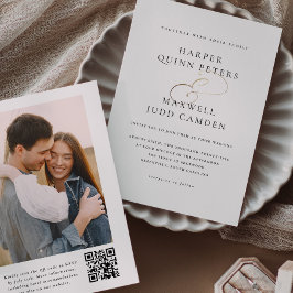 Eenvoudige Elegante Trouwfoto Kaart