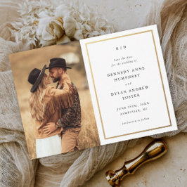 Eenvoudige Elegante Trouwfoto Save The Date