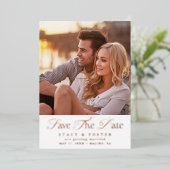 Eenvoudige Elegante Trouwfoto Save the Date Folie Uitnodiging (Staand Voorkant)