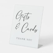 Eenvoudige Elegante Trouwgeschenken en Kaarten Reclamebord Met Voetstuk (Voorkant)