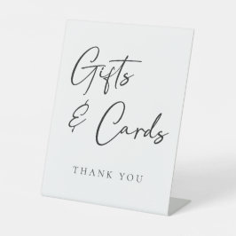 Eenvoudige Elegante Trouwgeschenken en Kaarten Reclamebord Met Voetstuk