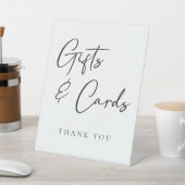 Eenvoudige Elegante Trouwgeschenken en Kaarten Reclamebord Met Voetstuk (Insitu)