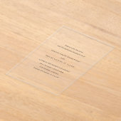 Eenvoudige Elegante Trouwkaart Save the Date Acryl Uitnodigingen (Laagn)